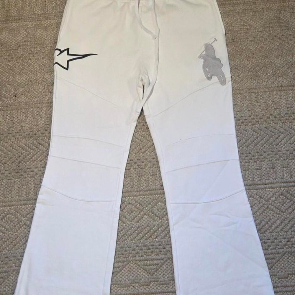 Triple Sevens White Flare Sweatpants XL NWT